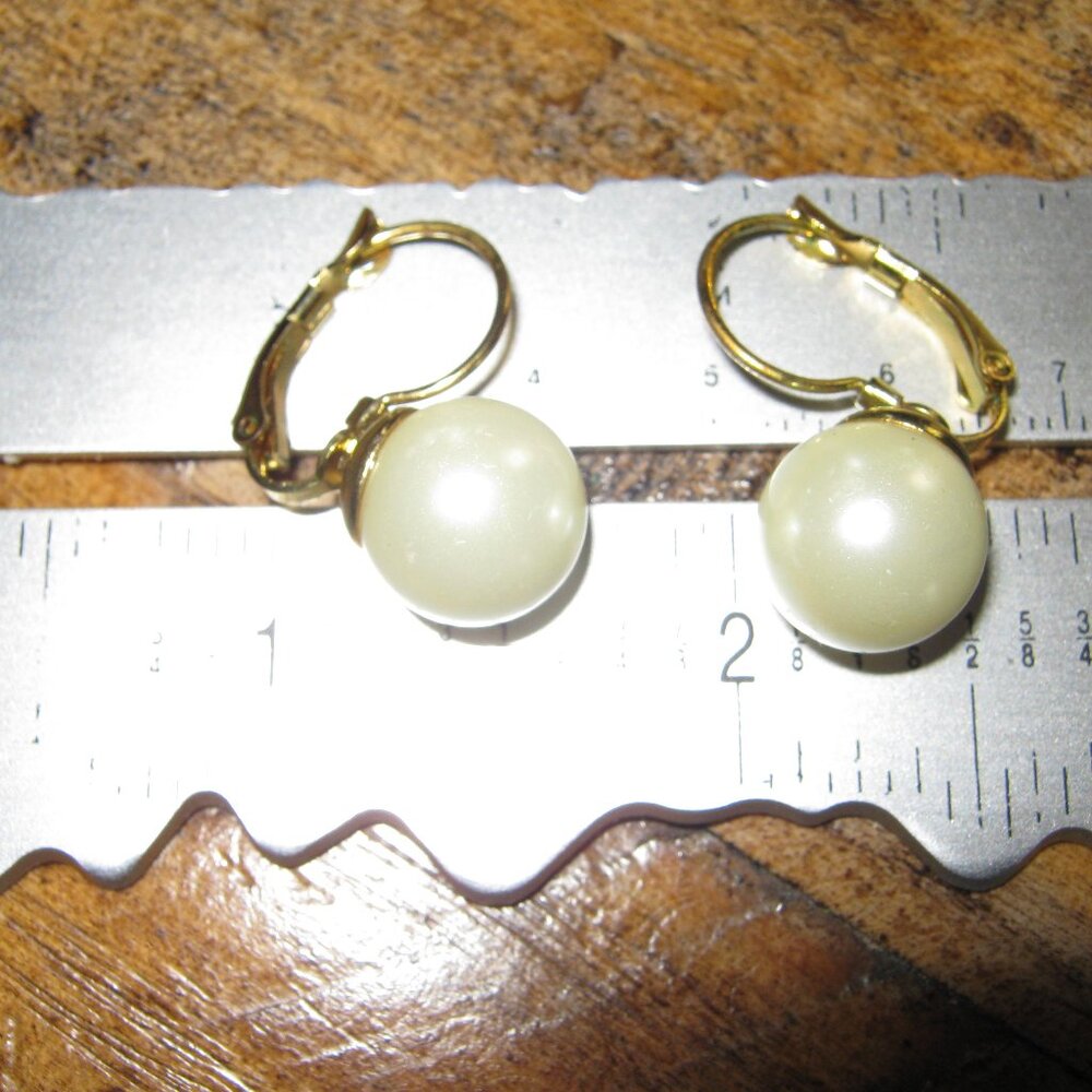 Vintage Gold & Pearl Drop Earrings